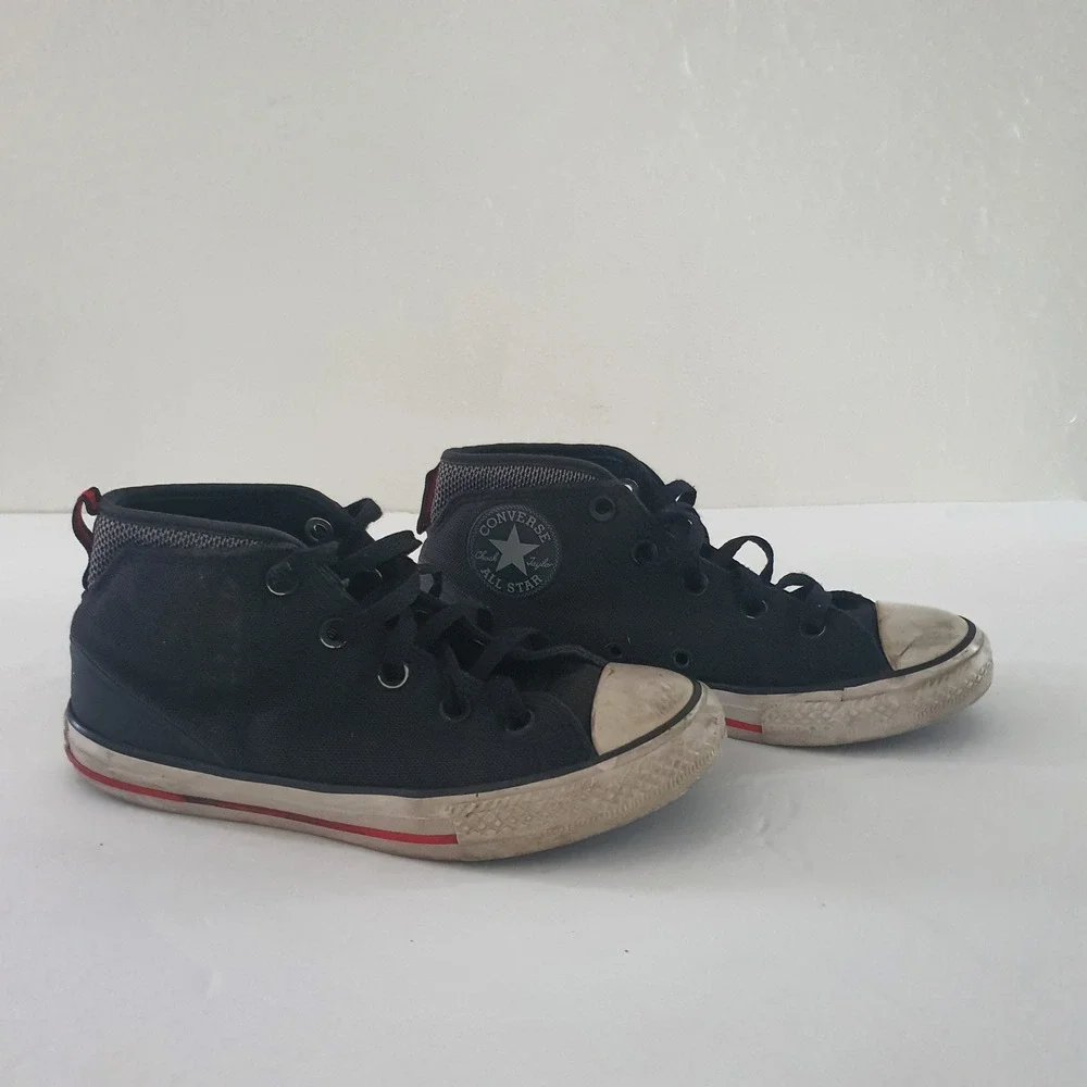 Converse Sz 2 Chuck Taylor All Star High Black Sneakers Kids Youth Unisex Shoes‎
